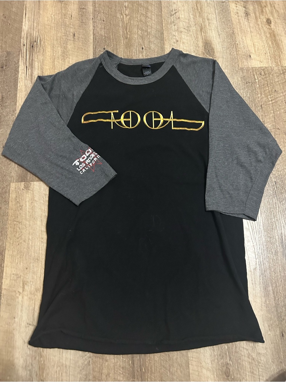 Tultex Tool Black & Gray Raglan Tee with Gold Logo